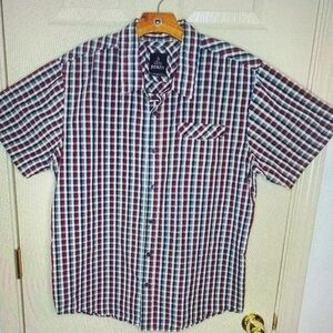 Prada Men's Checkered Button-Down Shirt - Red, Blue, White